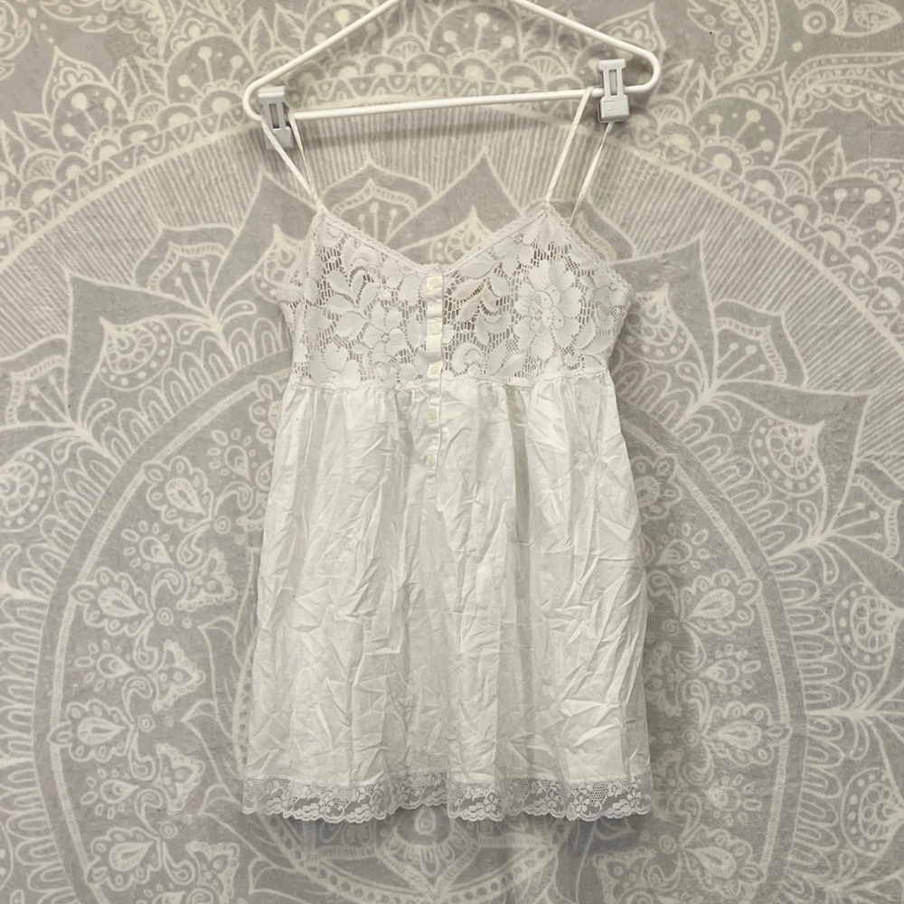 Victoria's Secret White Lace Chemise Vintage Gorgeous White Sheer P S Small